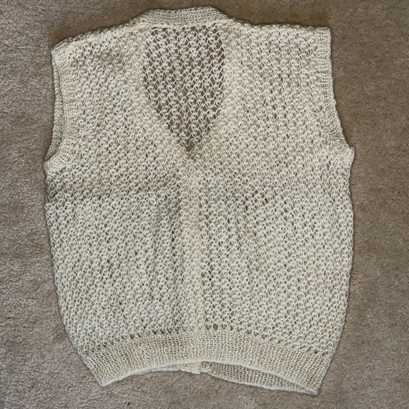 Hand Knitted Sleeveless Cardigan - Picture 2 of 6